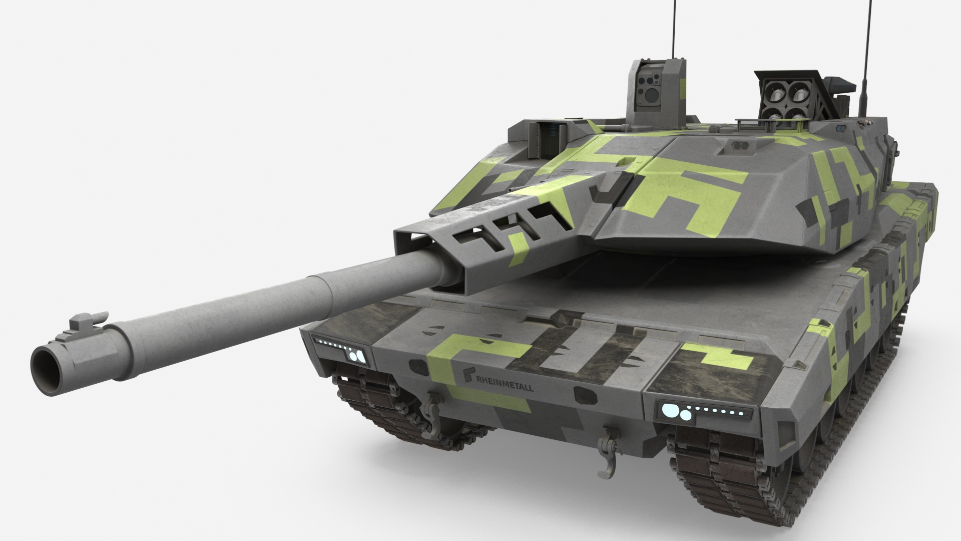 3D model Rheinmetall Panther KF51 MBT Dusted
