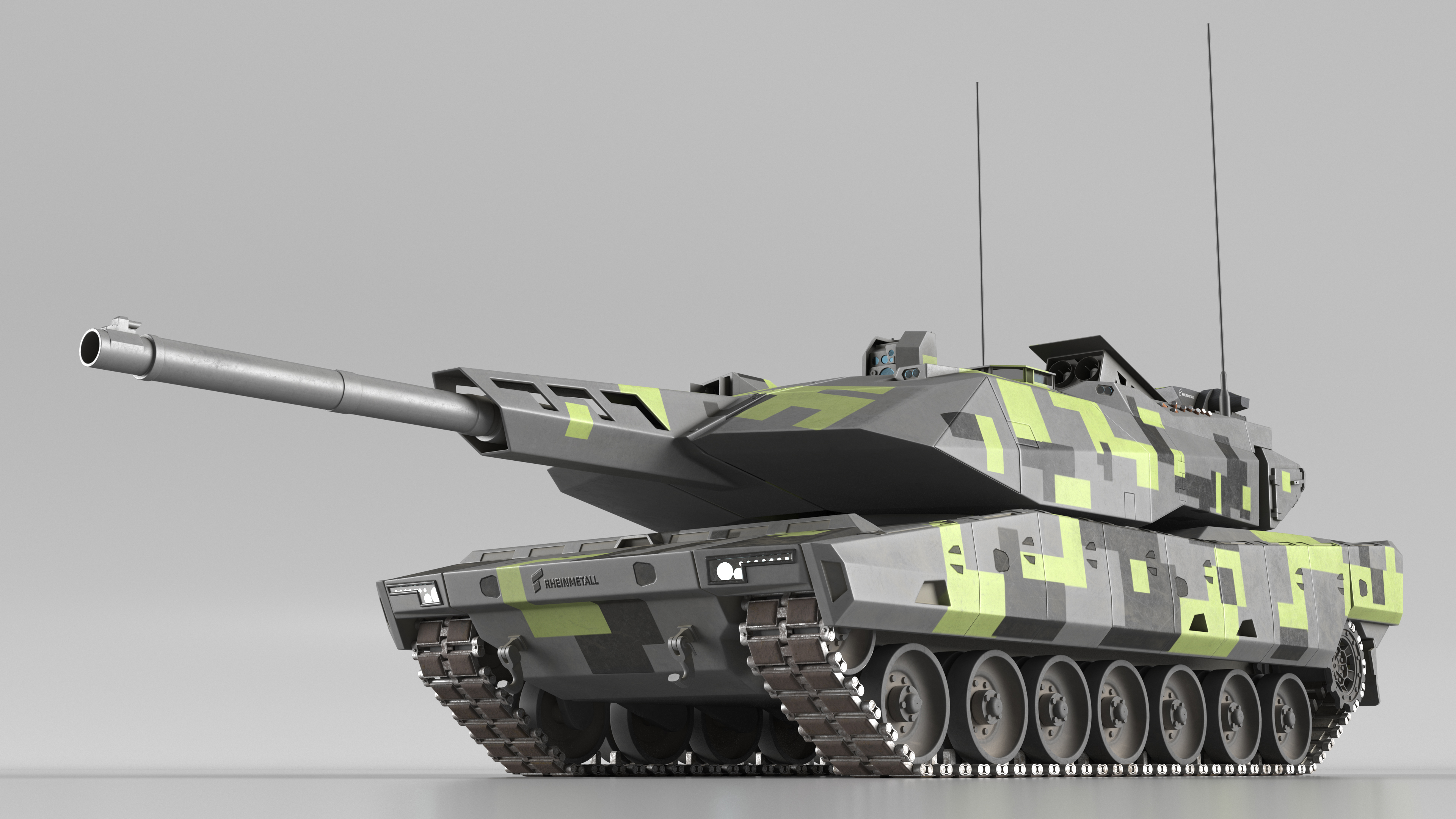 3D model Rheinmetall Panther KF51 MBT Dusted