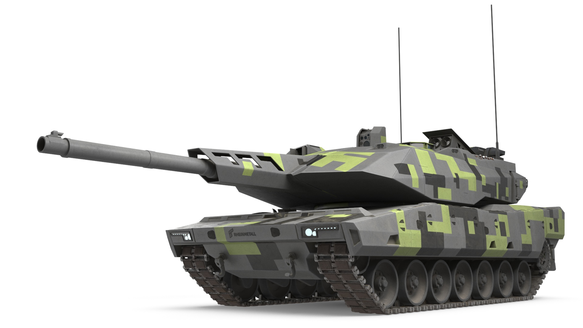 3D model Rheinmetall Panther KF51 MBT Dusted
