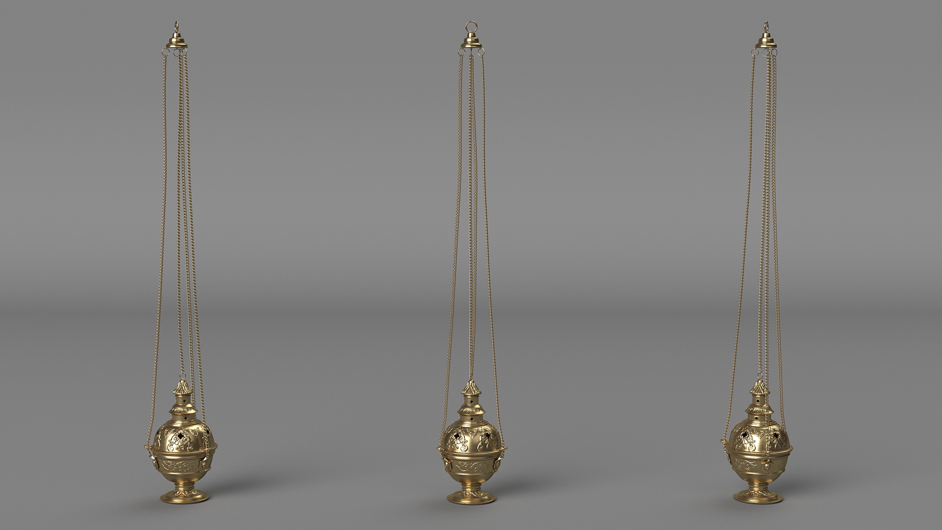 Chain Censer Gold 3D