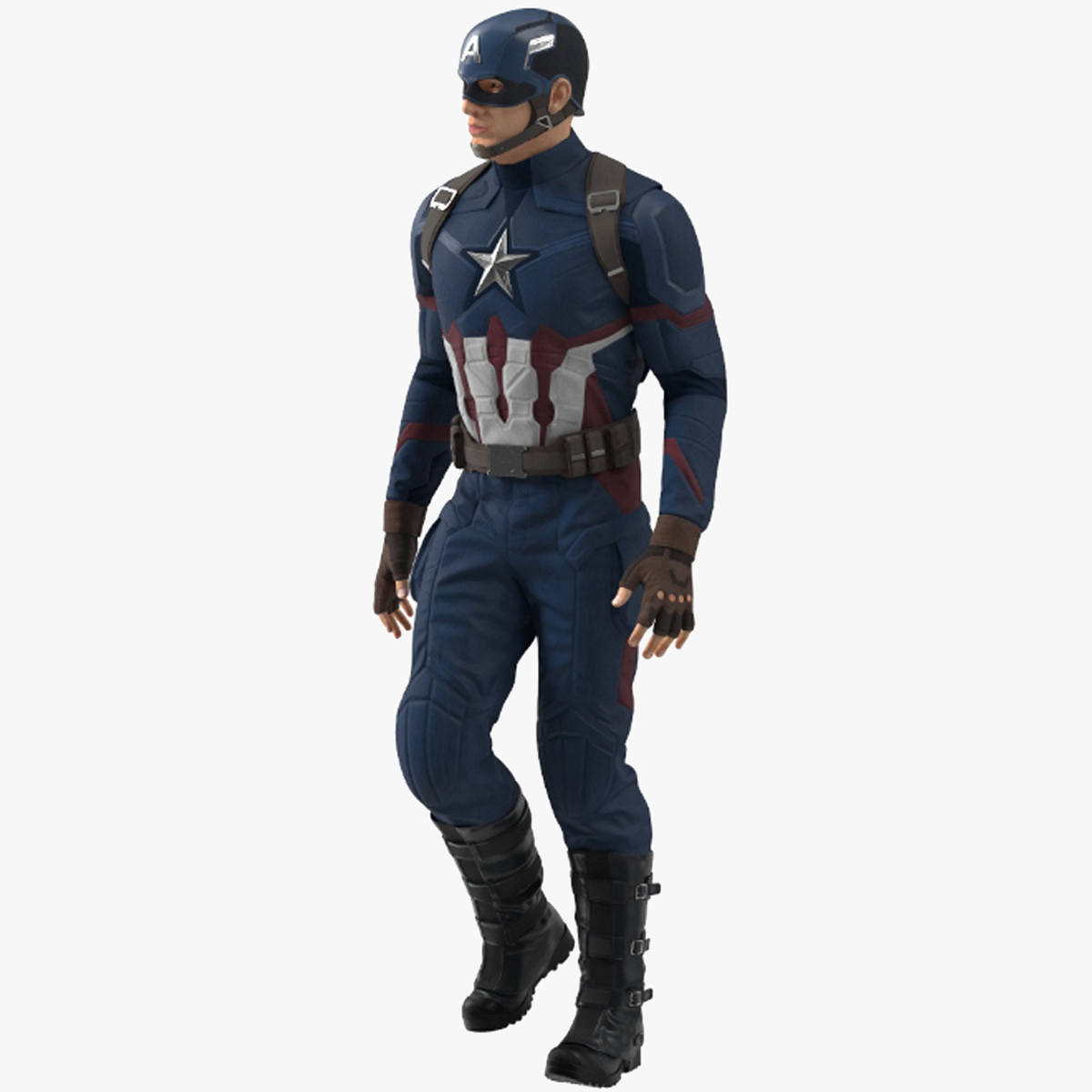 3D Character Captain America Rigged for Maya