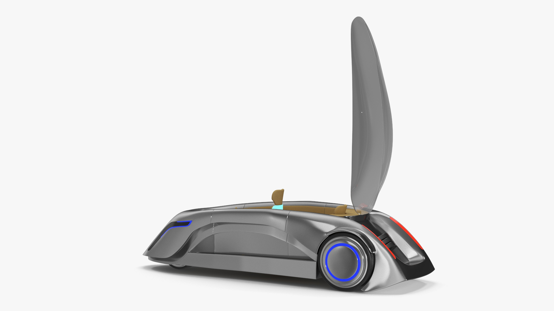 3D Sci-fi Car Trike Metallic Rigged for Cinema 4D