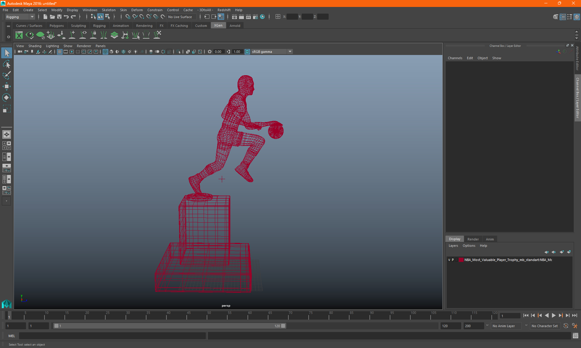 3D NBA Most Valuable Player Trophy