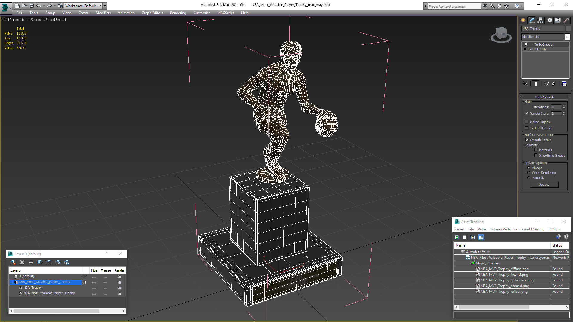 3D NBA Most Valuable Player Trophy