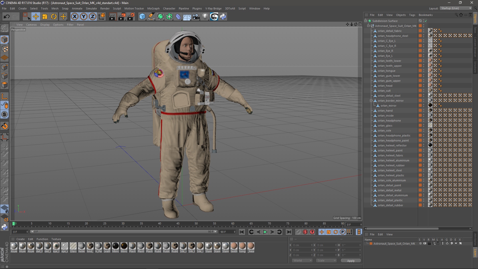 Astronaut Space Suit Orlan MK 3D model