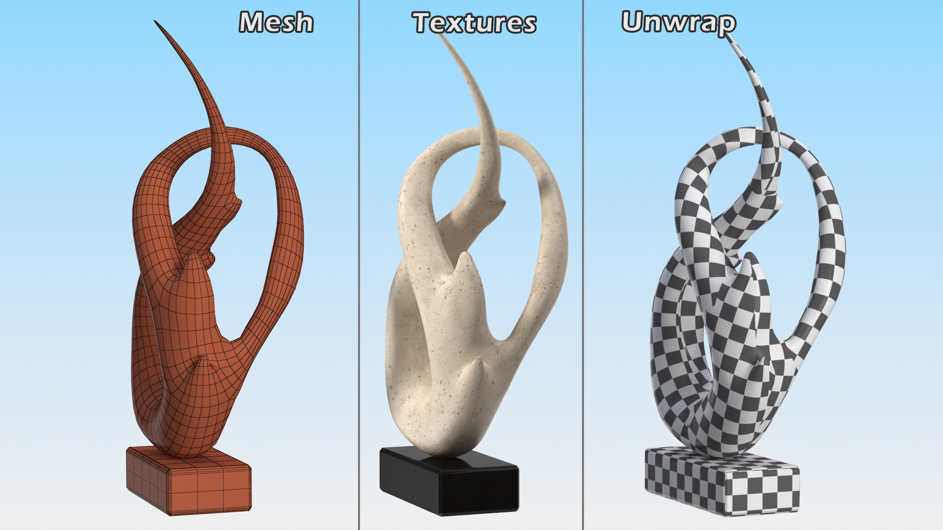 Stone Abstract Modern Sculpture Home Decoration 3D