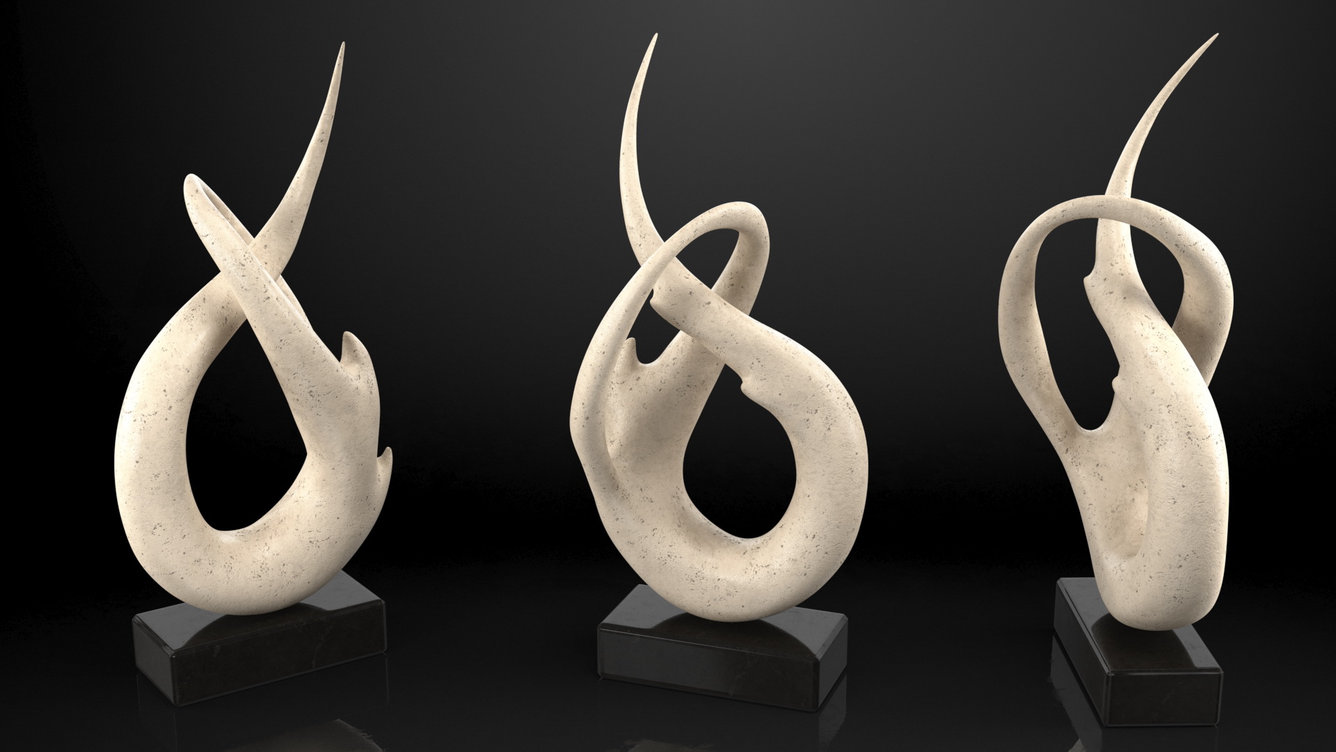 Stone Abstract Modern Sculpture Home Decoration 3D
