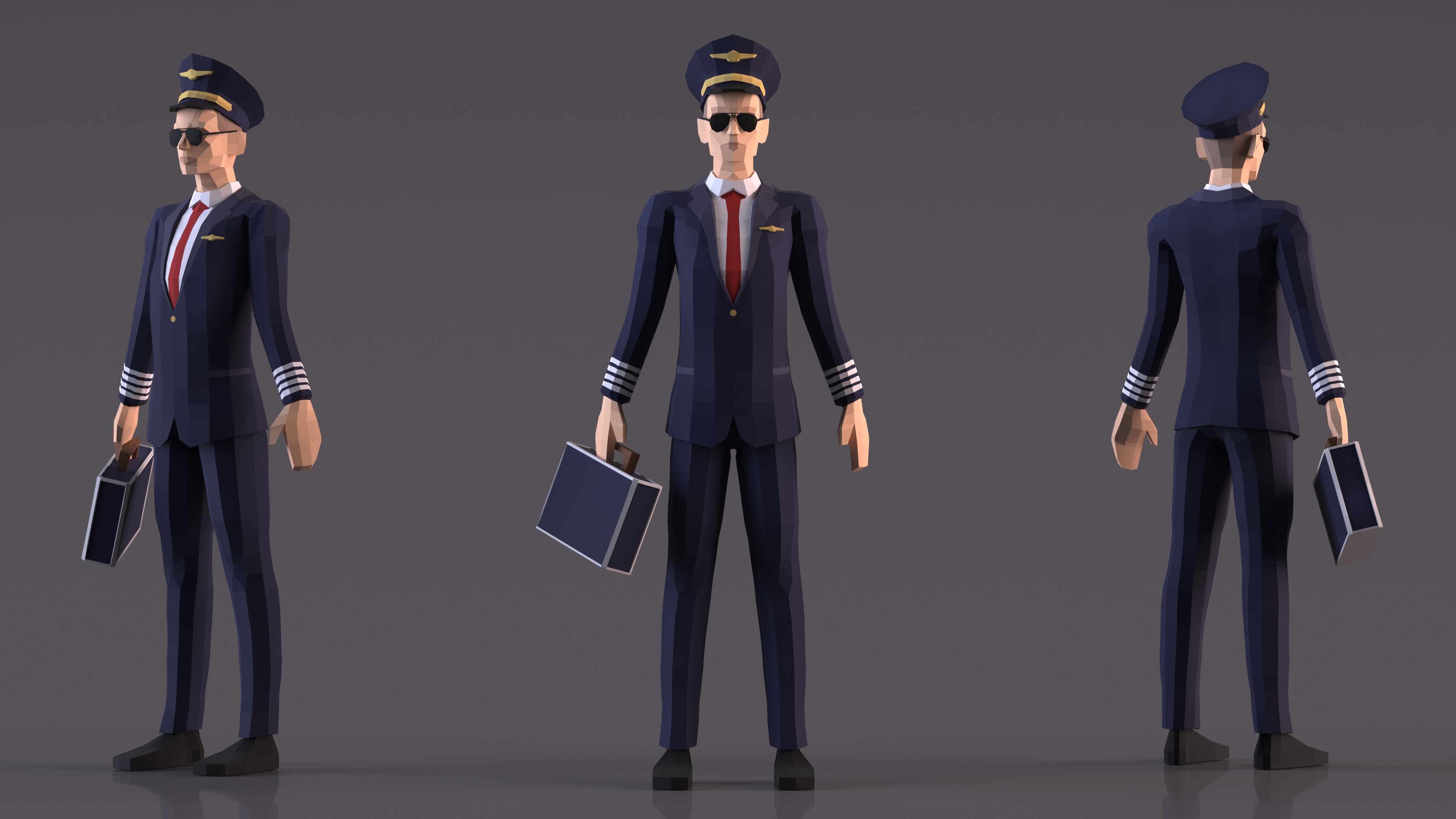Low Poly Pilot 3D model