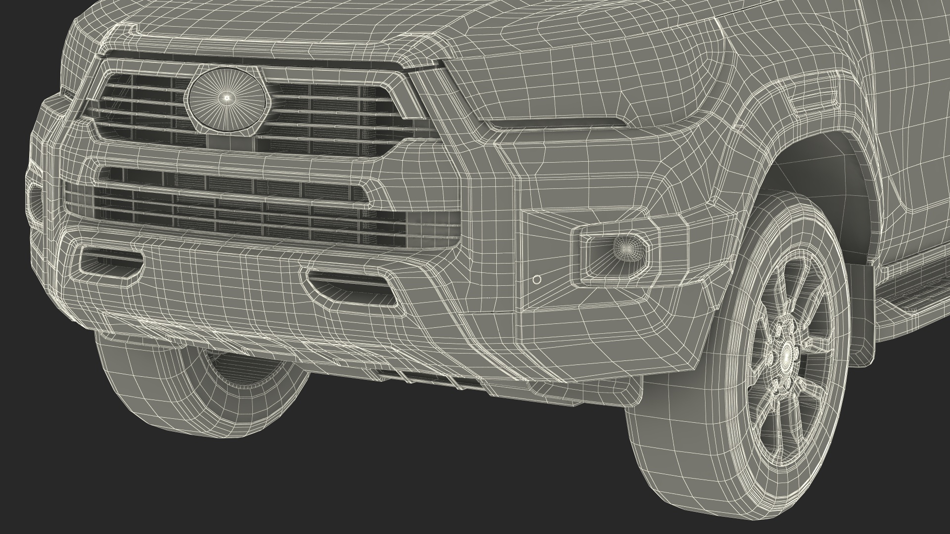 3D model Pickup with Fire Fighting Trailer Rigged