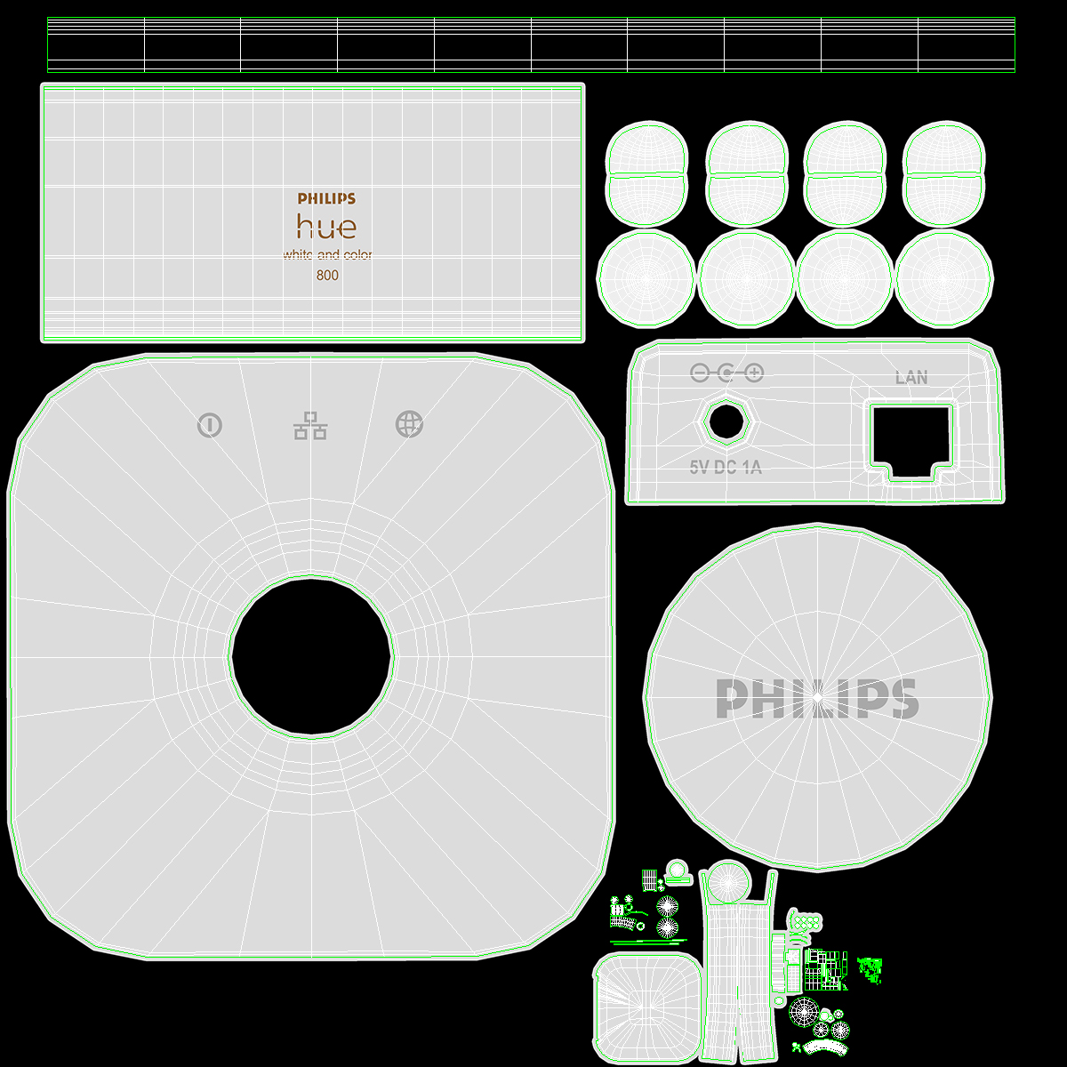 Philips Hue White and Color Ambience Lights Off 3D