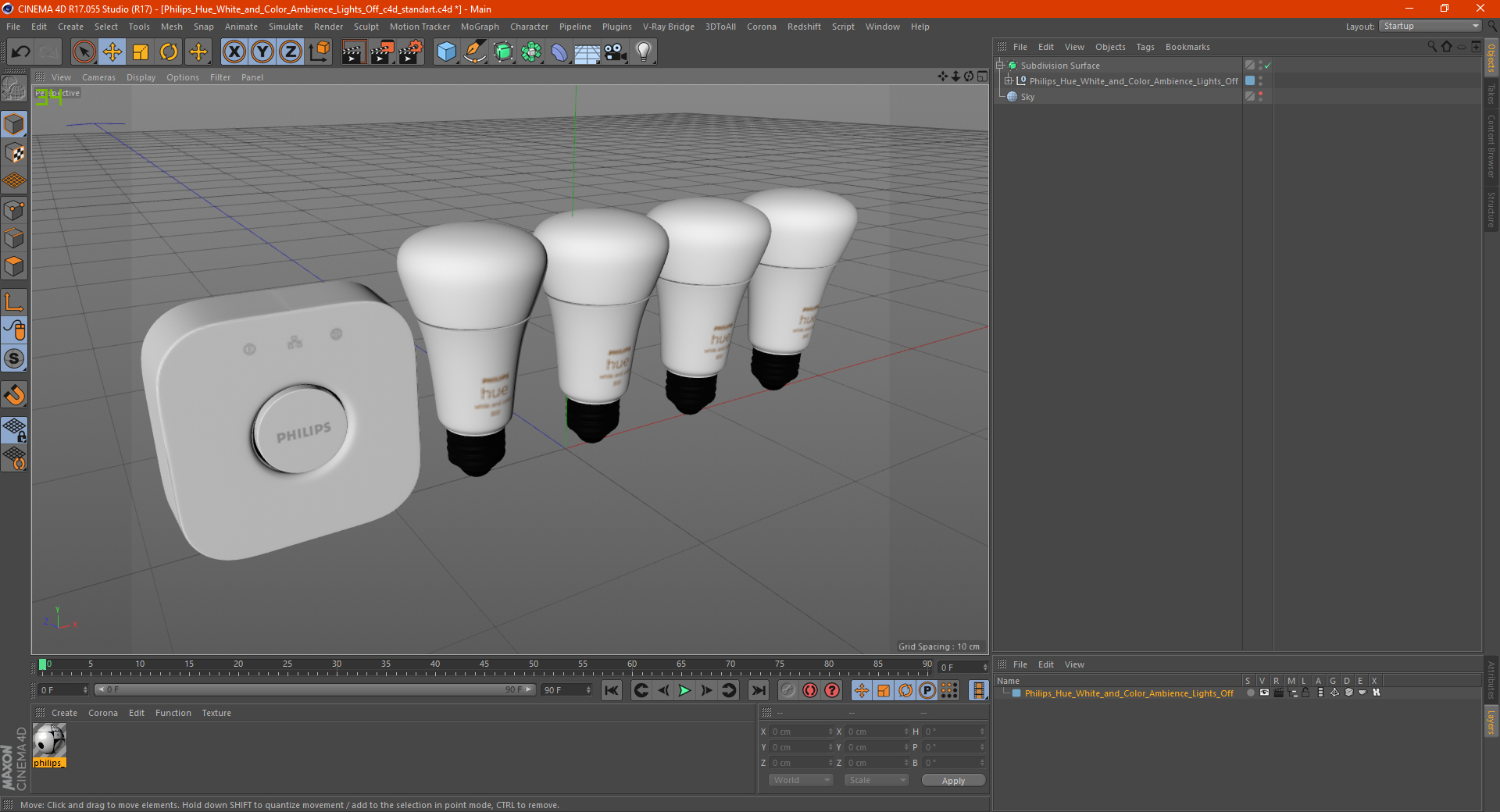 Philips Hue White and Color Ambience Lights Off 3D
