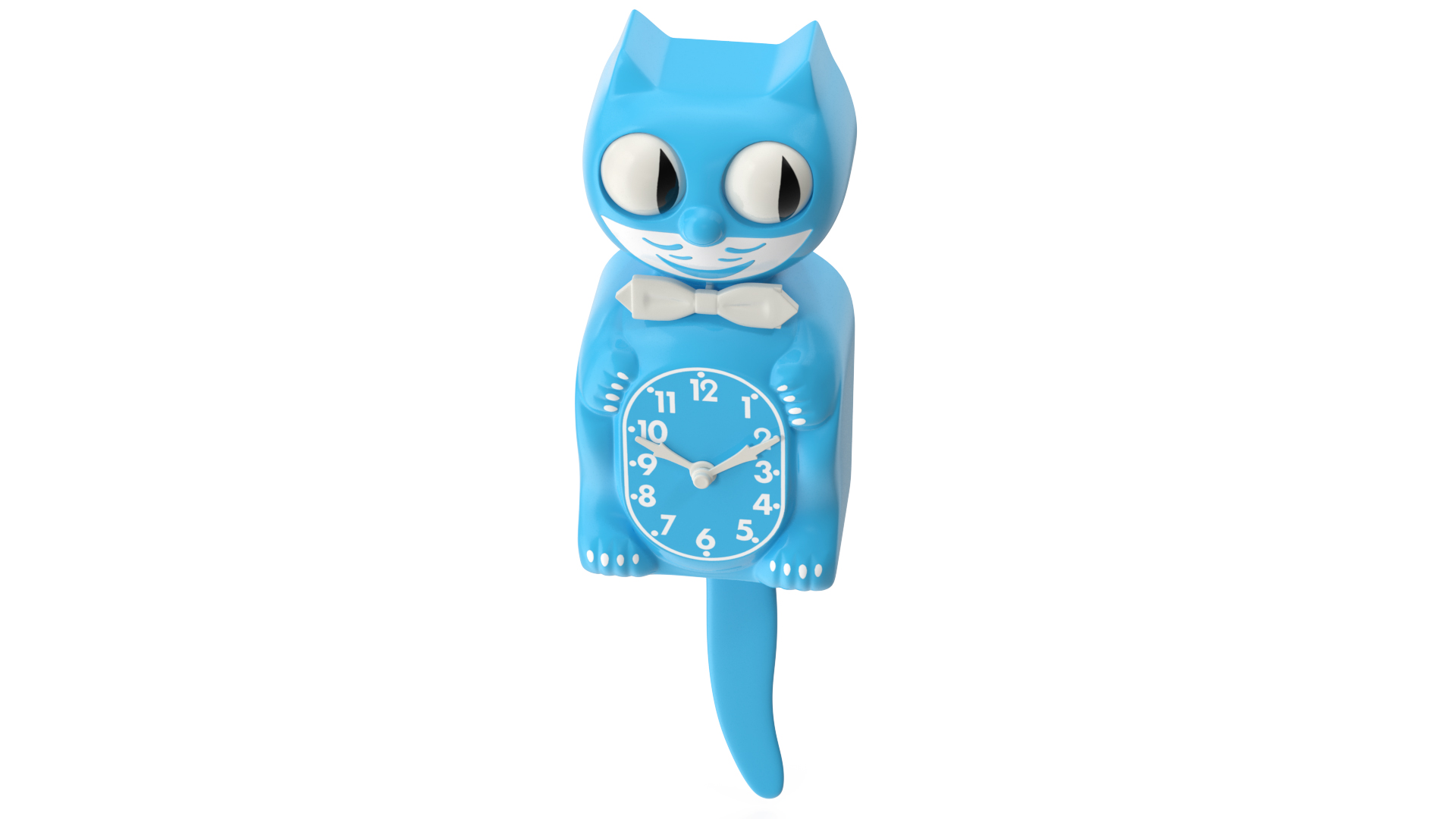 3D Vintage Wall Clock Blue Cat Rigged for Maya model