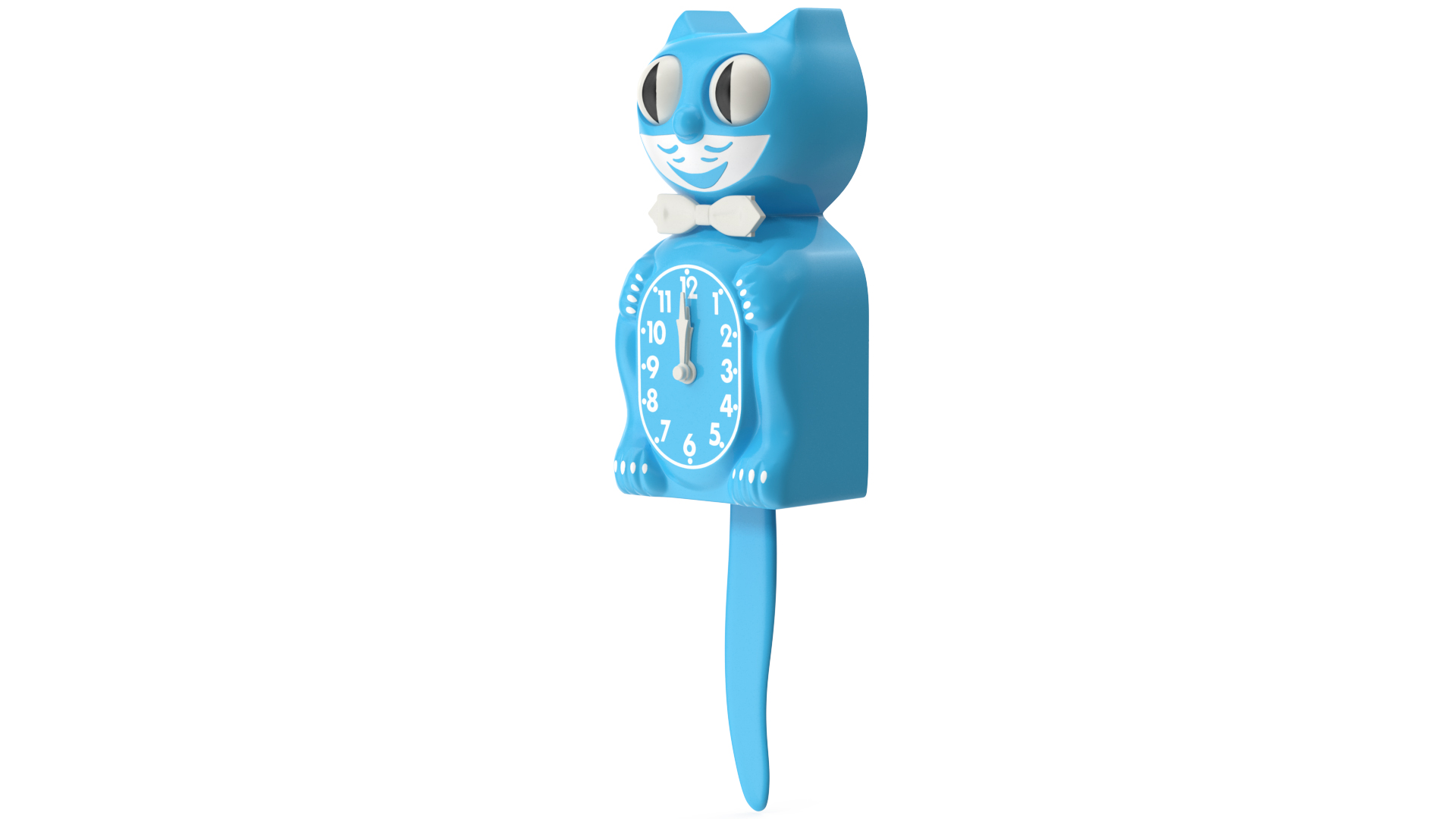 3D Vintage Wall Clock Blue Cat Rigged for Maya model