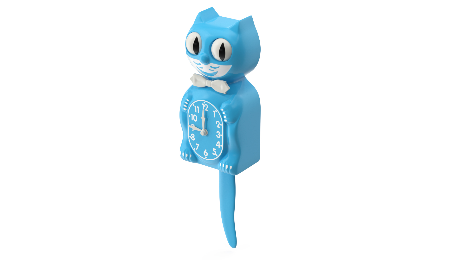 3D Vintage Wall Clock Blue Cat Rigged for Maya model