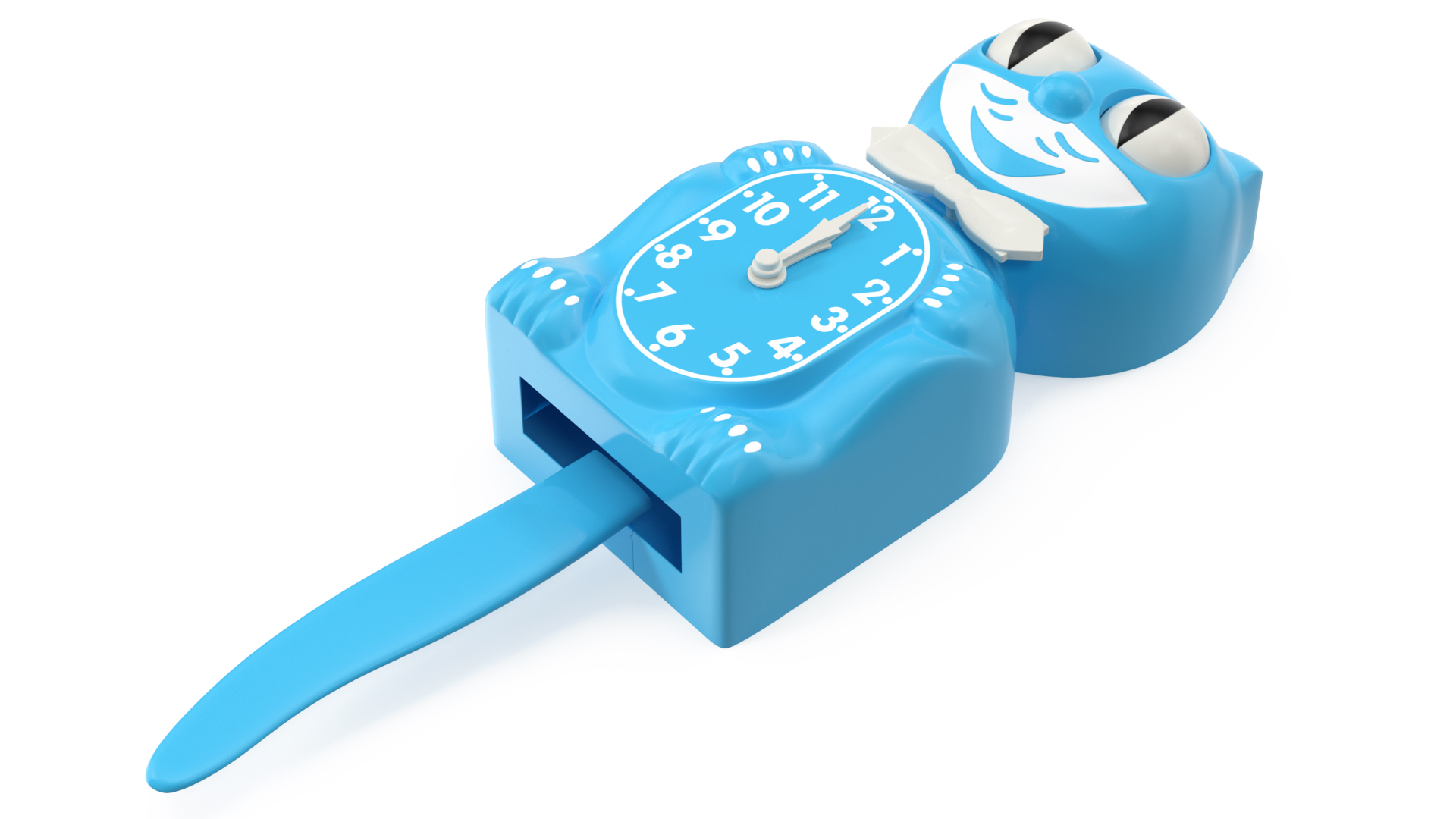 3D Vintage Wall Clock Blue Cat Rigged for Maya model