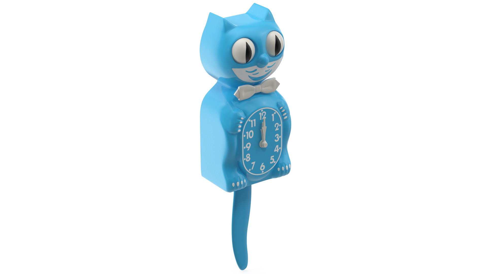 3D Vintage Wall Clock Blue Cat Rigged for Maya model