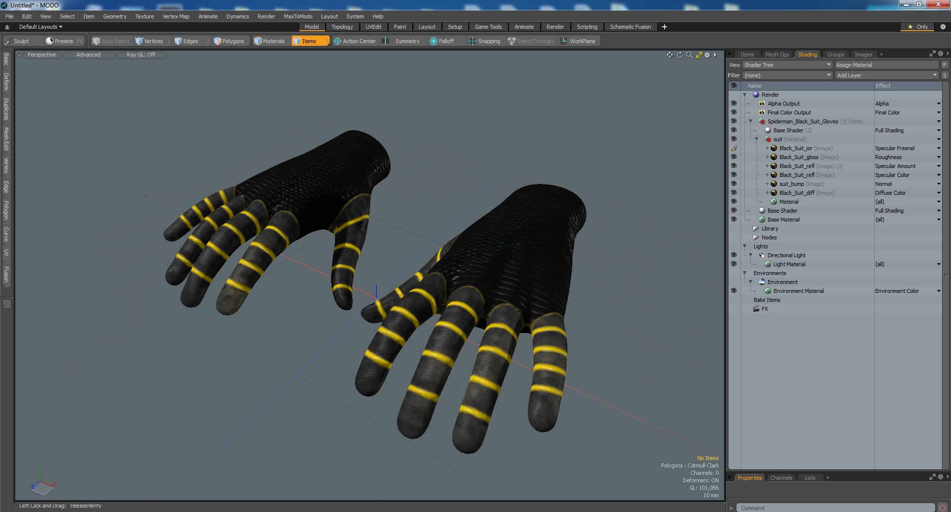 Spiderman Black Suit Gloves 3D