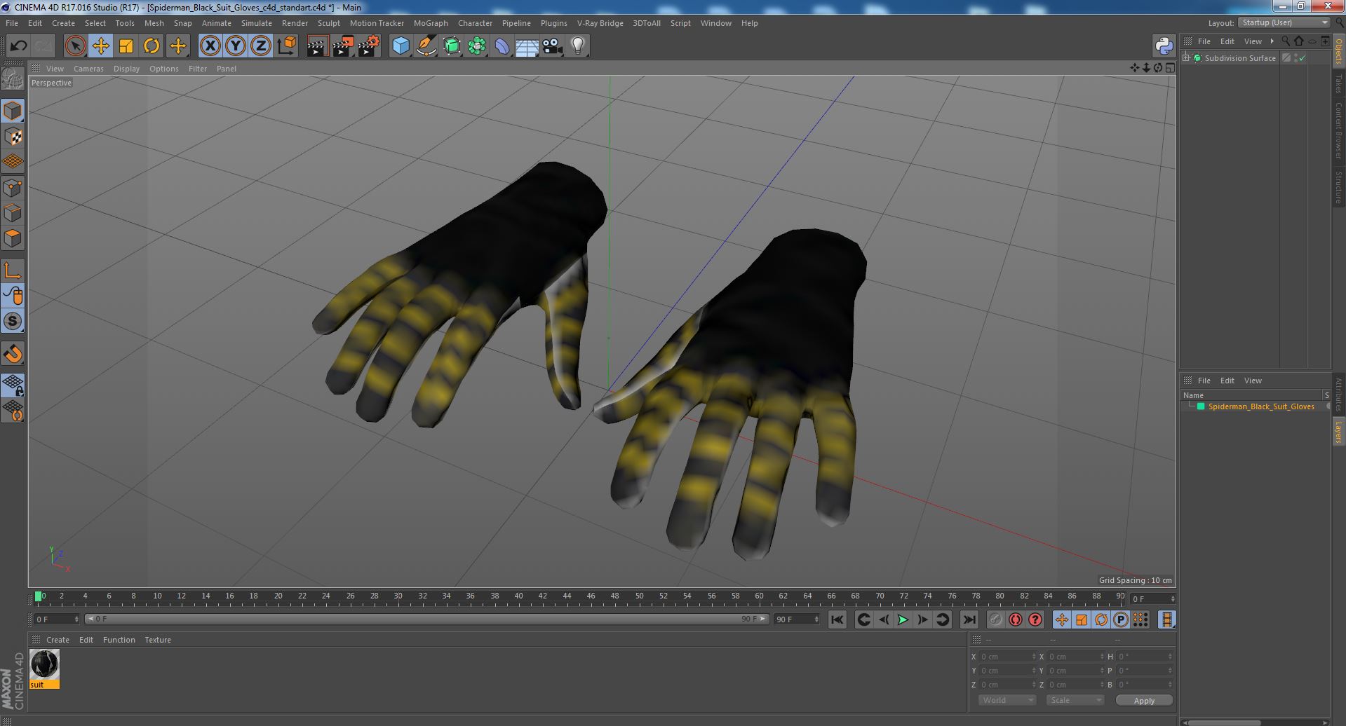 Spiderman Black Suit Gloves 3D