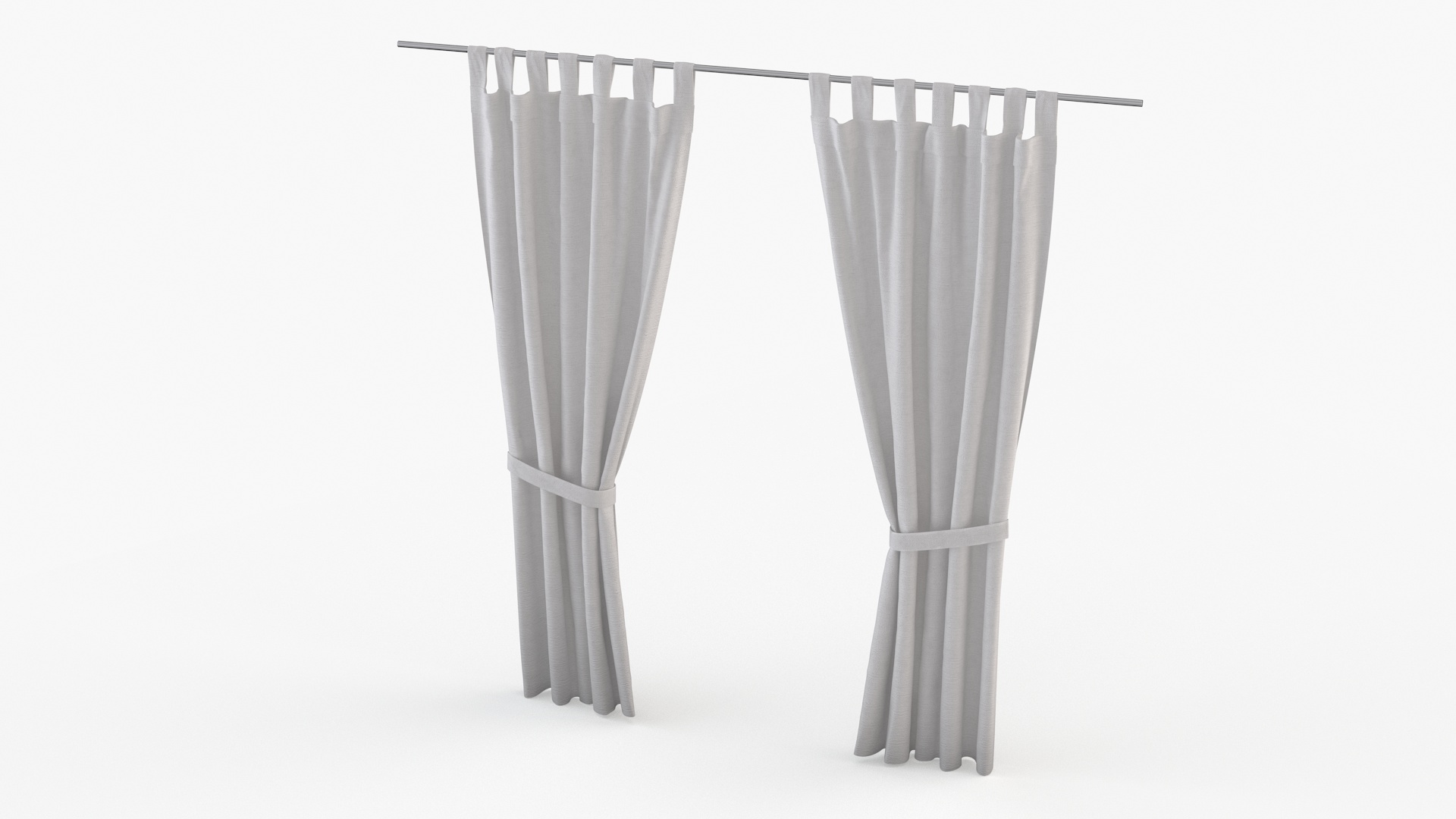 Classic Window Curtains Set 3D