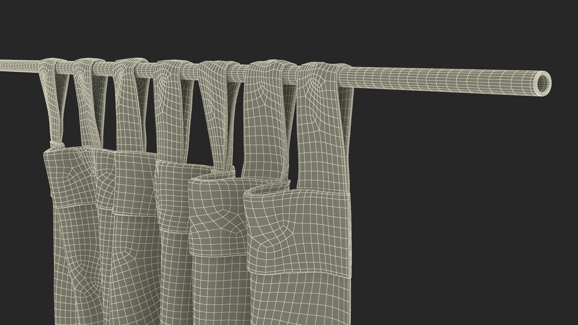Classic Window Curtains Set 3D