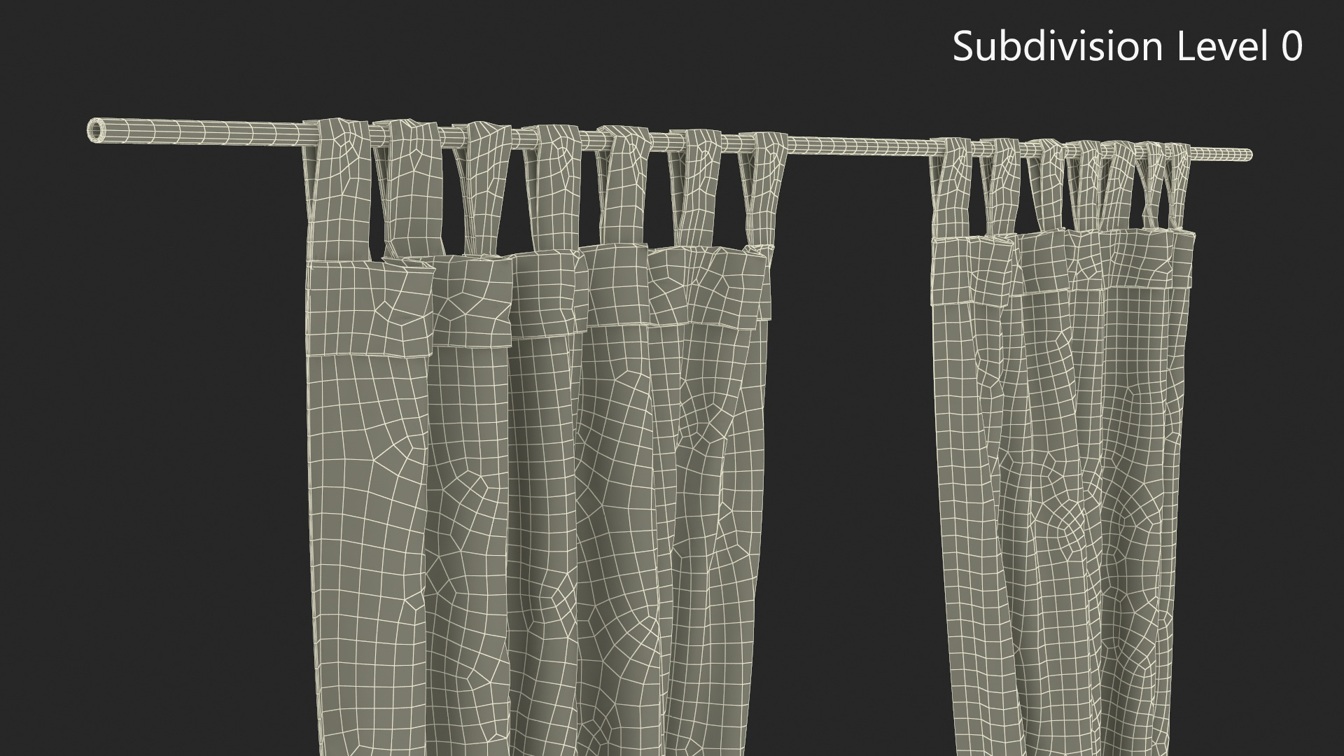 Classic Window Curtains Set 3D