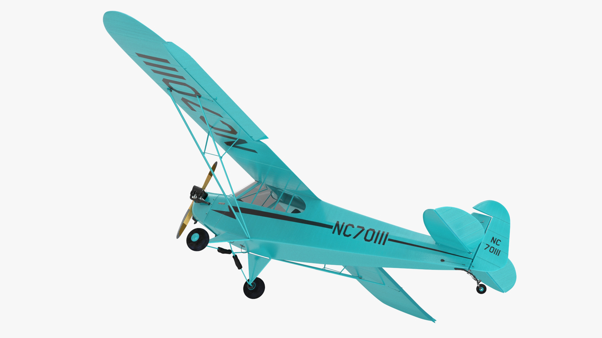 Piper Cub Aircraft Rigged for Cinema 4D 3D model