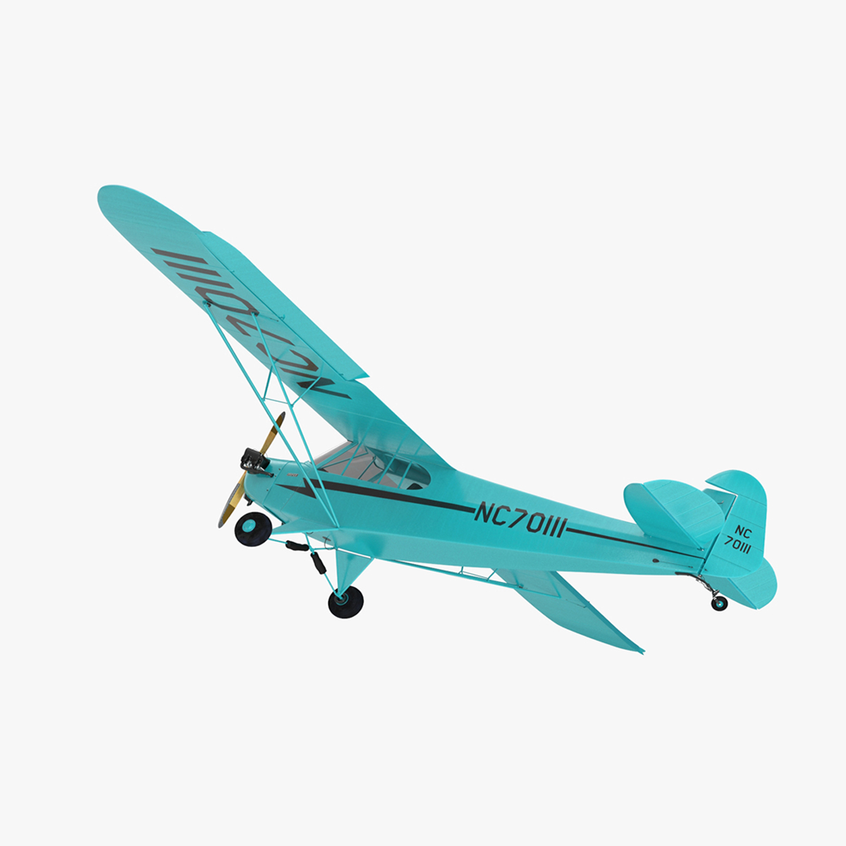 Piper Cub Aircraft Rigged for Cinema 4D 3D model