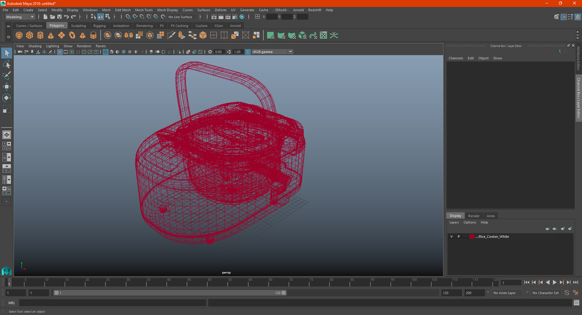 Rice Cooker White 3D