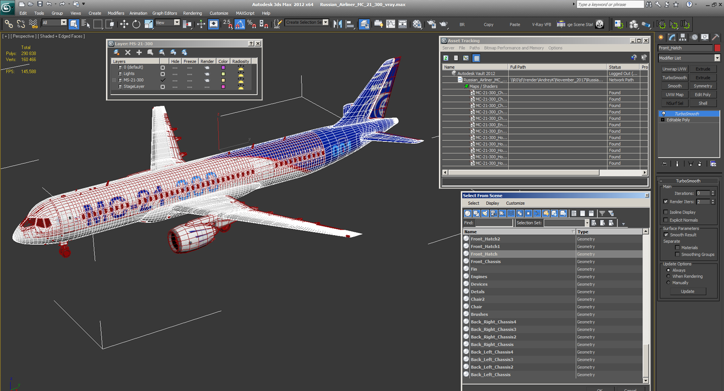 3D Russian Airliner MC 21 300