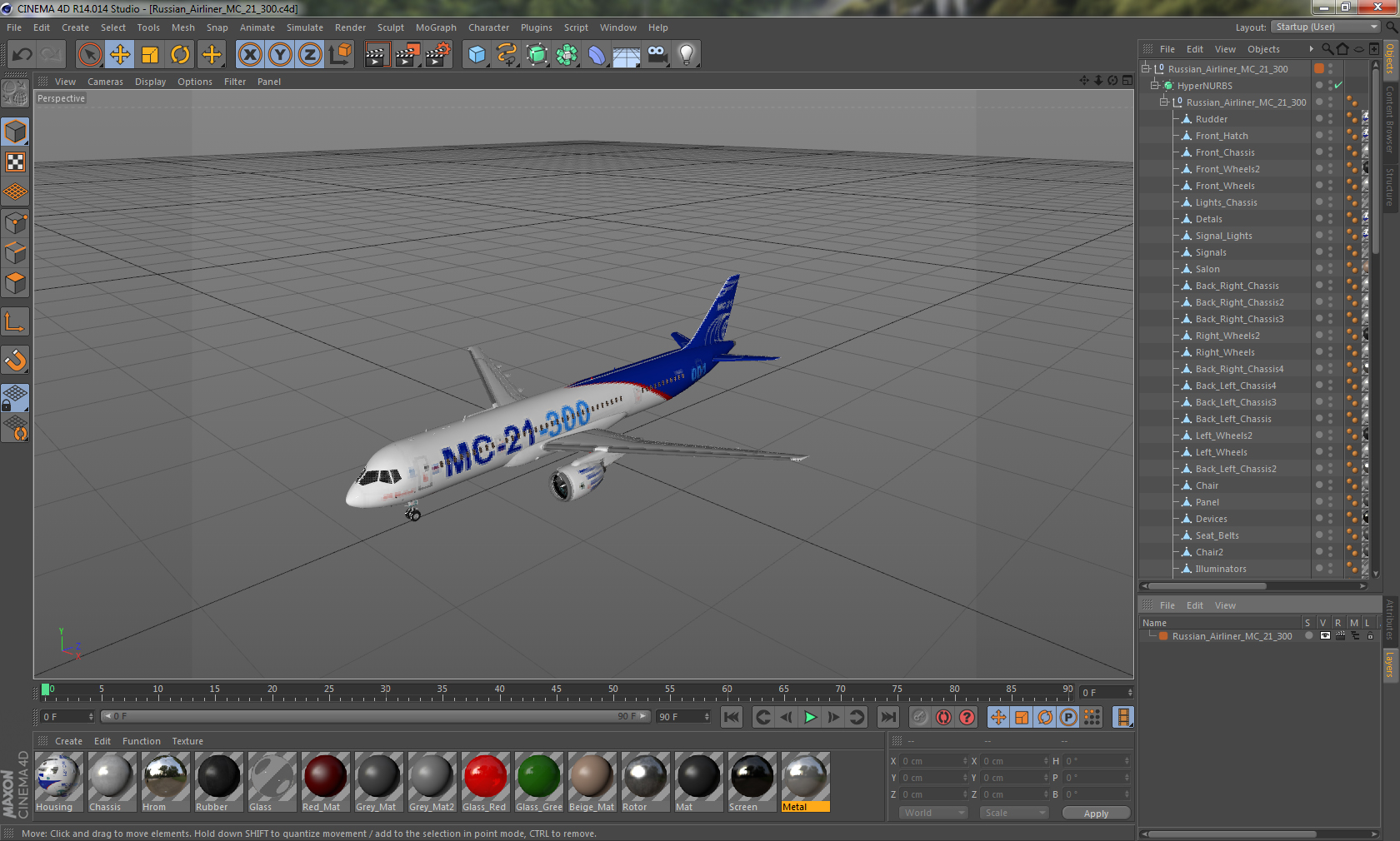 3D Russian Airliner MC 21 300