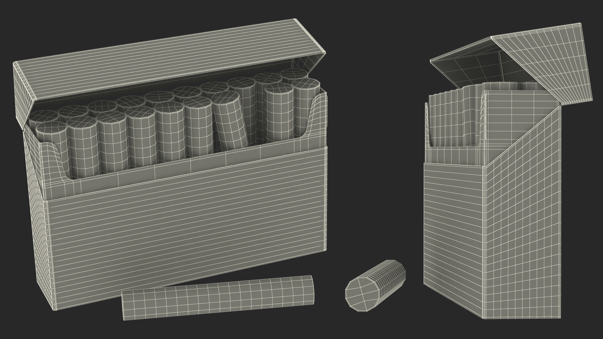 3D model Pack of Electronic Cigarettes Open with Stick