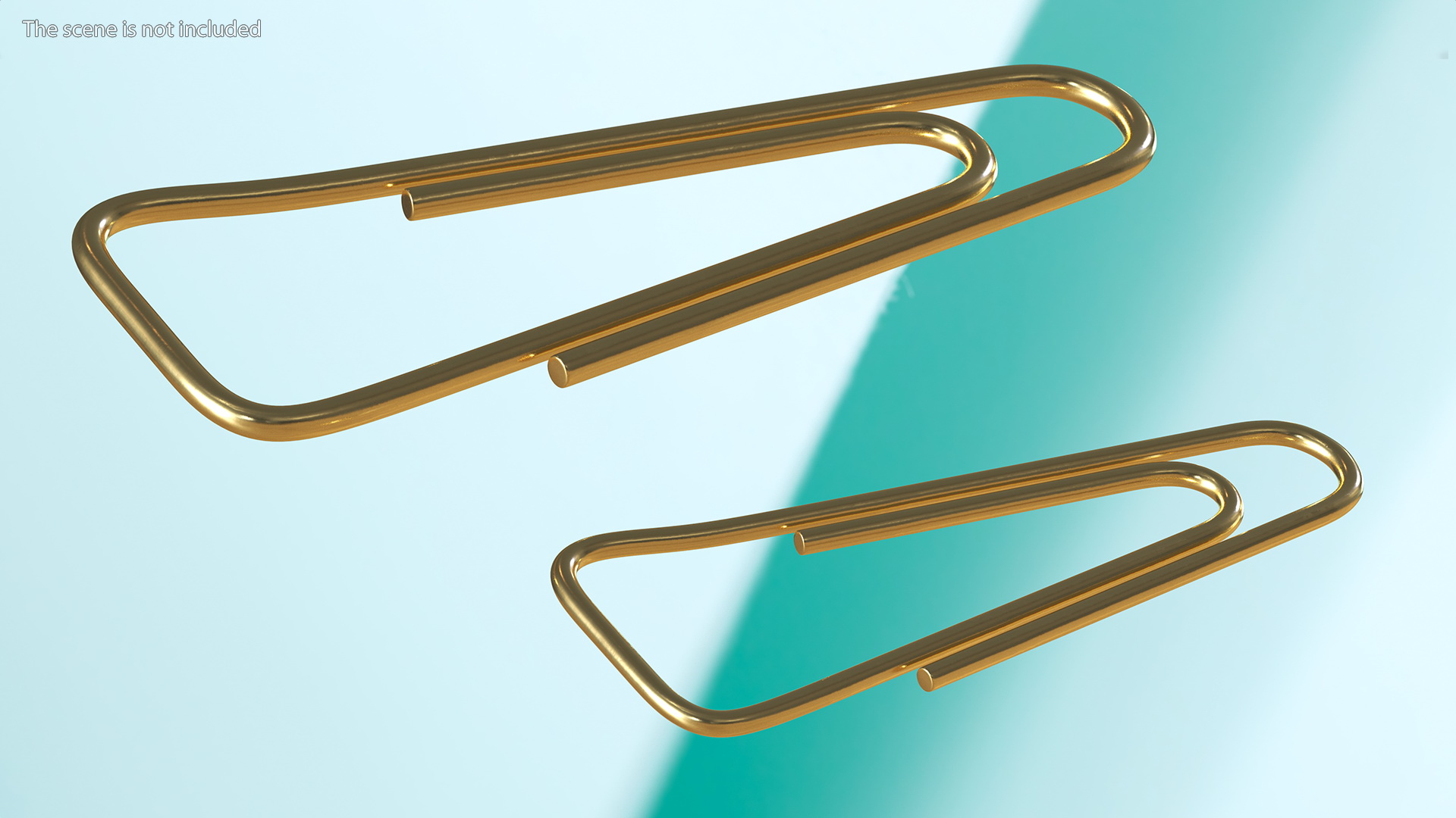 Paper Clip Triangular Shape Gold 3D