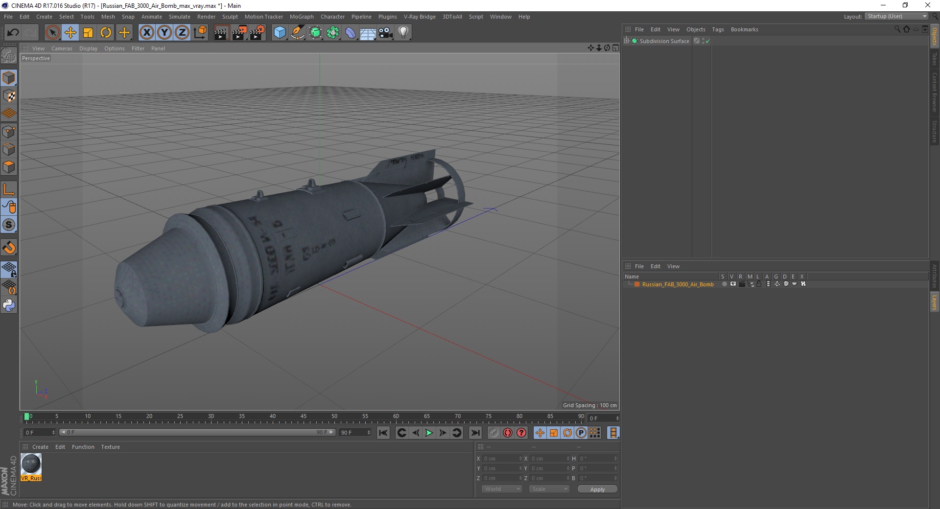 3D model Russian FAB 3000 Air Bomb