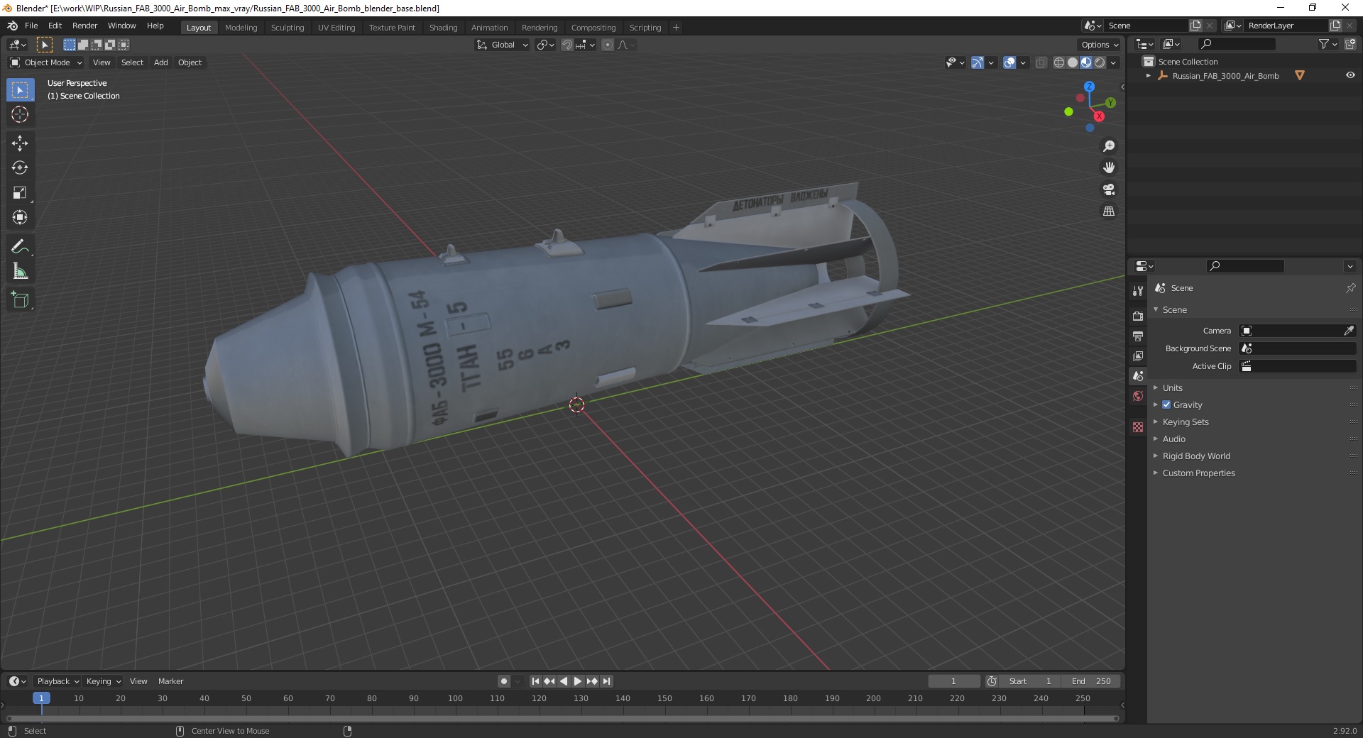 3D model Russian FAB 3000 Air Bomb