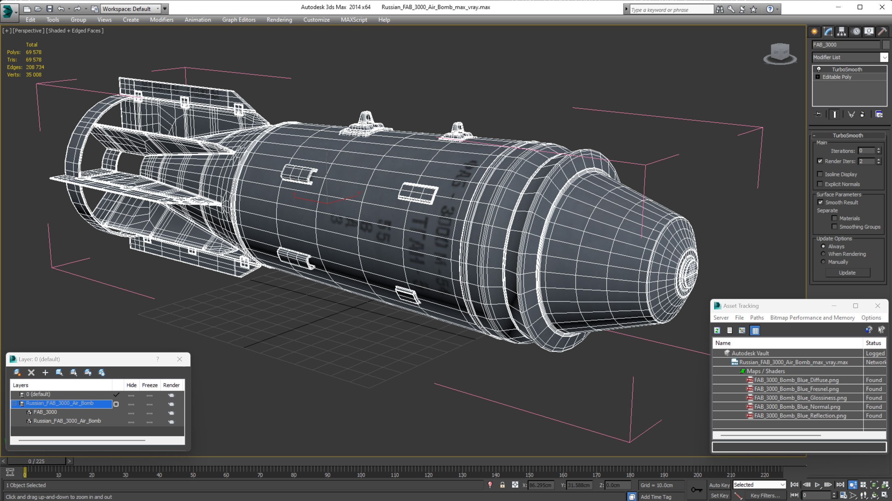 3D model Russian FAB 3000 Air Bomb