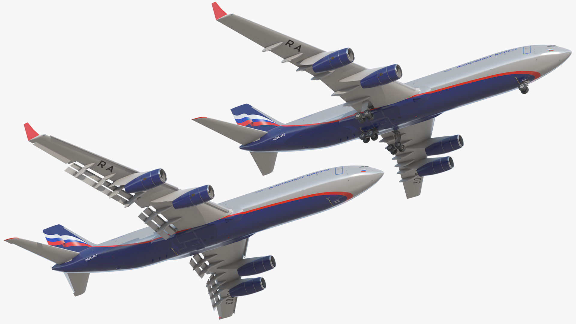 3D IL-96-400 Aeroflot Simple Interior Rigged