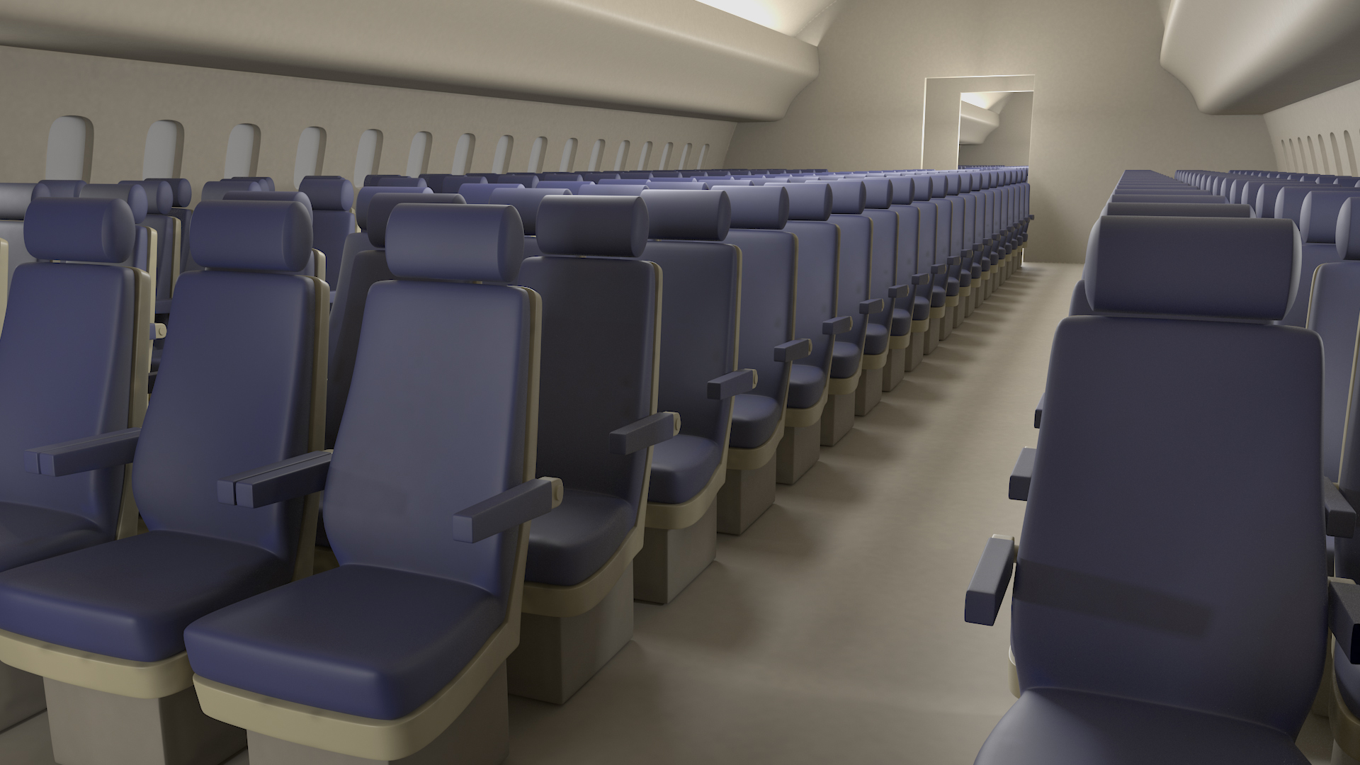 3D IL-96-400 Aeroflot Simple Interior Rigged