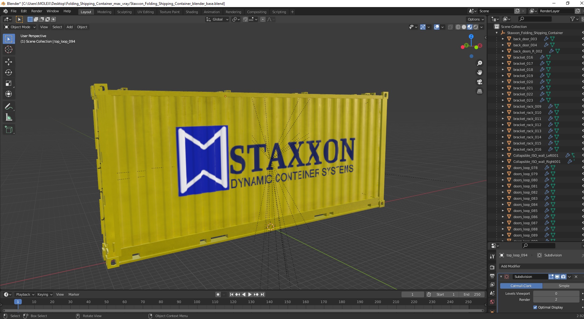 Staxxon Folding Shipping Container 3D model