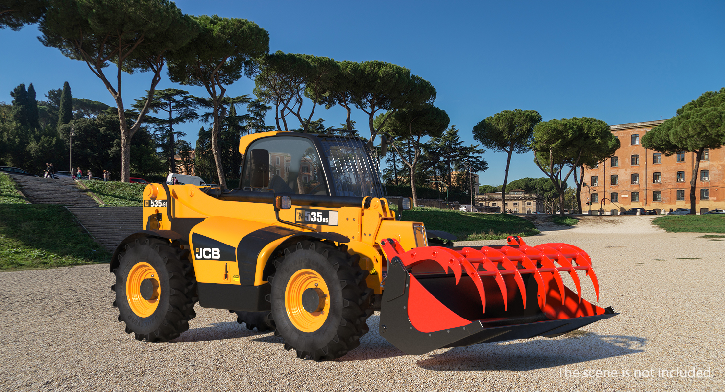 3D JCB 535 Hydraulic Forklift Bucket model