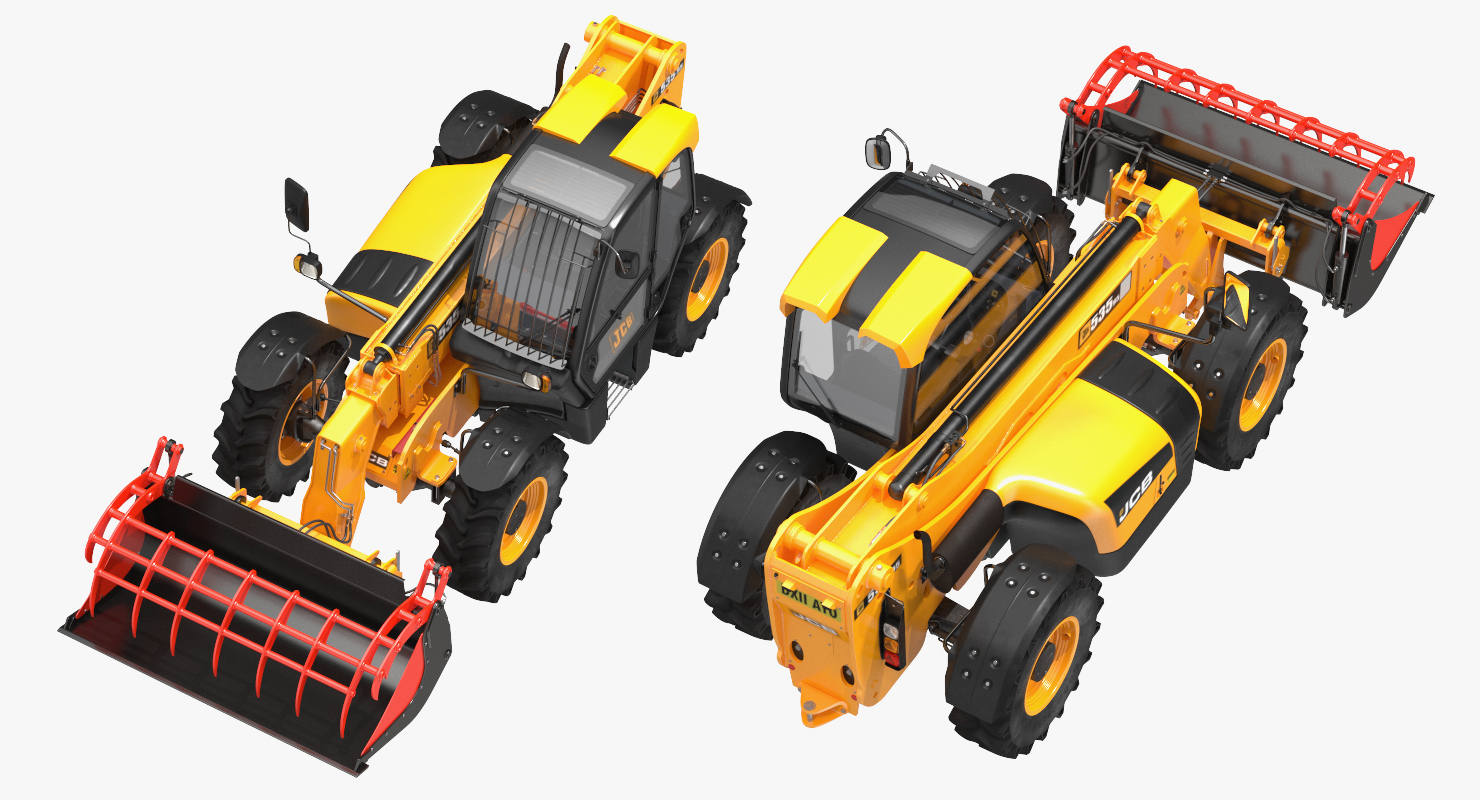 3D JCB 535 Hydraulic Forklift Bucket model
