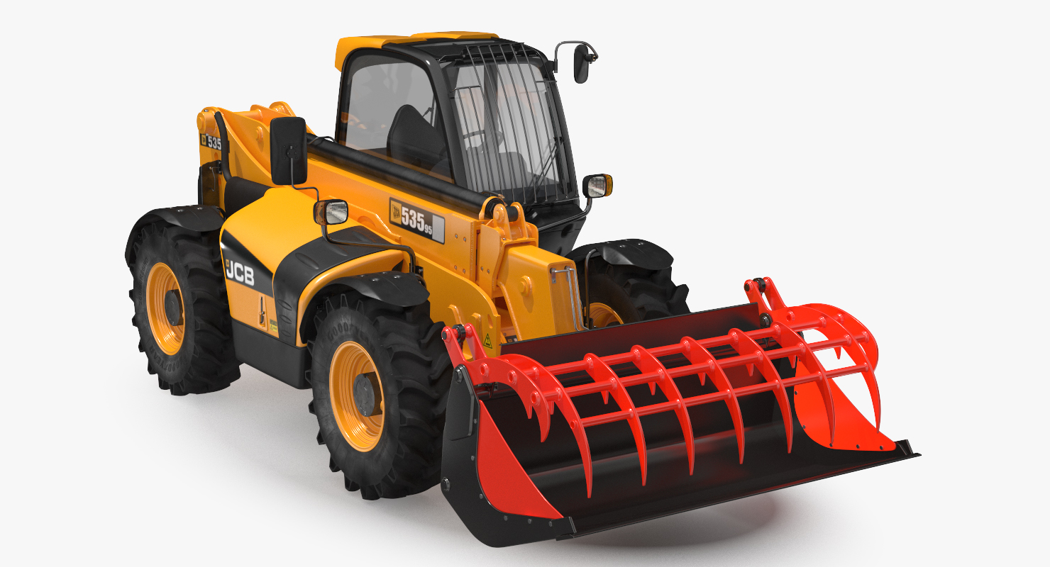 3D JCB 535 Hydraulic Forklift Bucket model