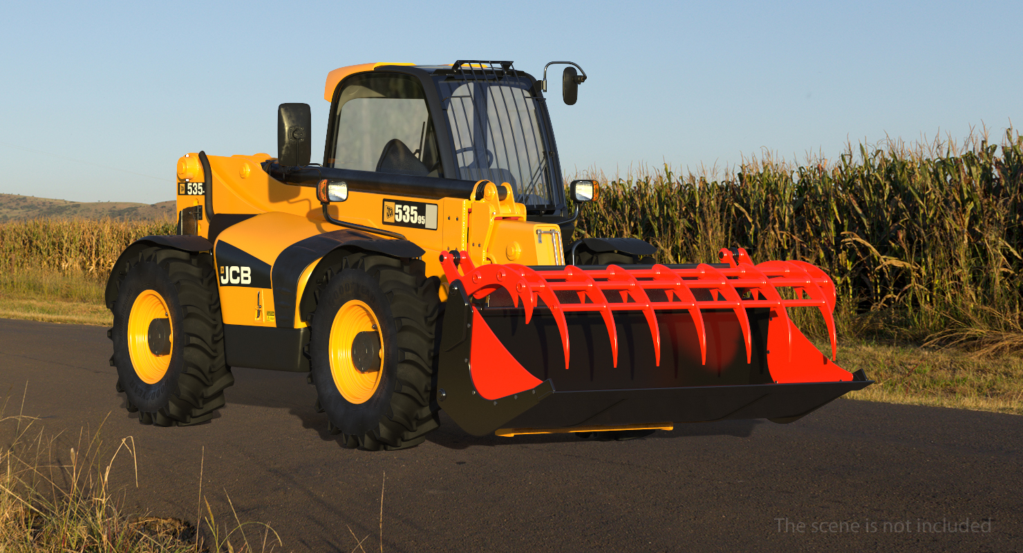 3D JCB 535 Hydraulic Forklift Bucket model