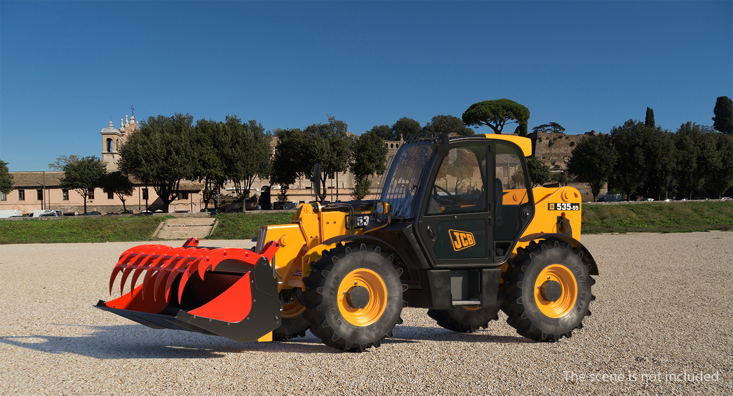 3D JCB 535 Hydraulic Forklift Bucket model