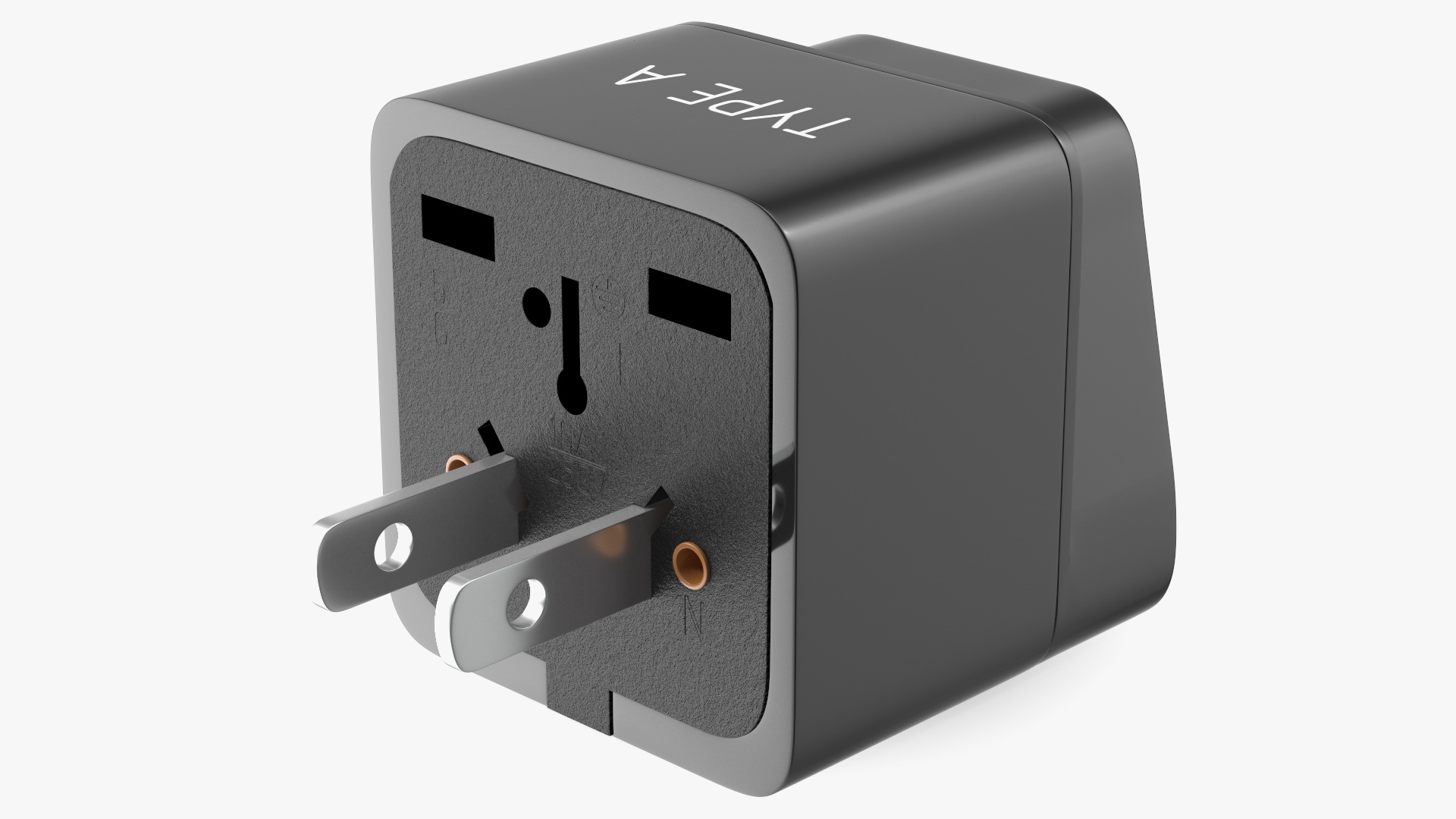 3D model Type A Plug Adapter Black