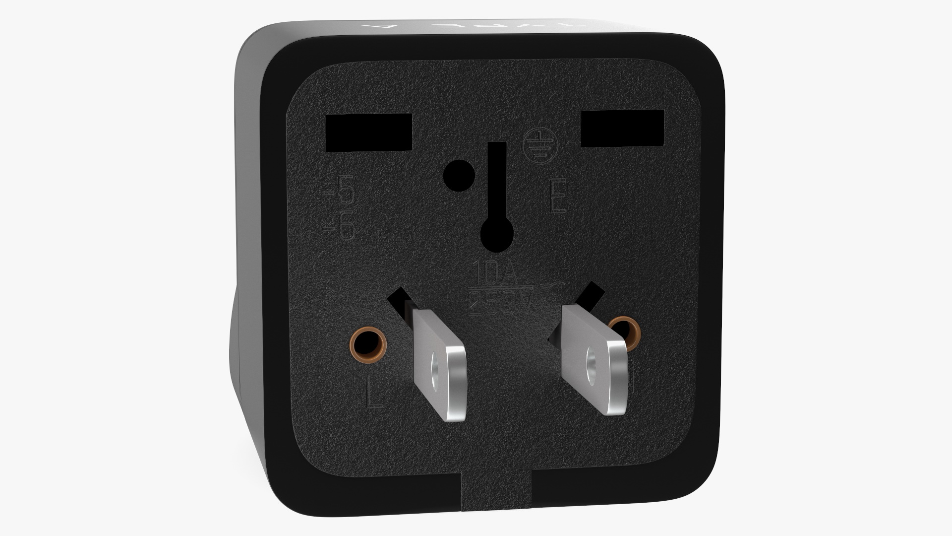 3D model Type A Plug Adapter Black