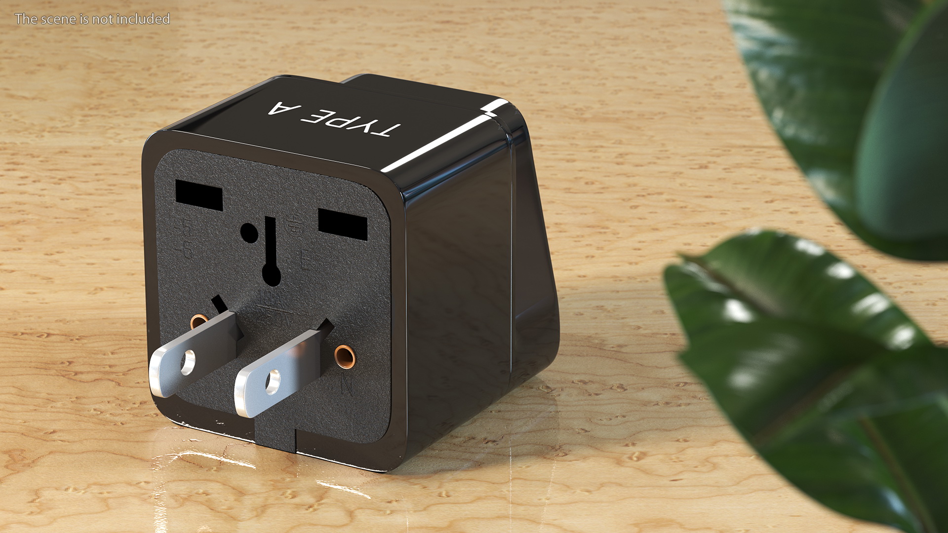 3D model Type A Plug Adapter Black