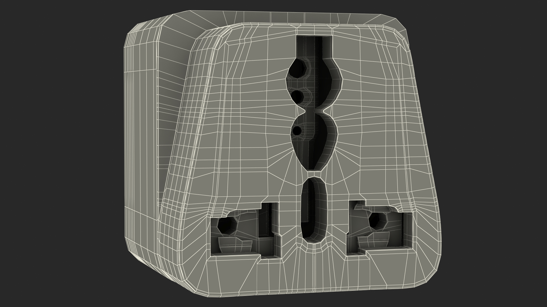 3D model Type A Plug Adapter Black