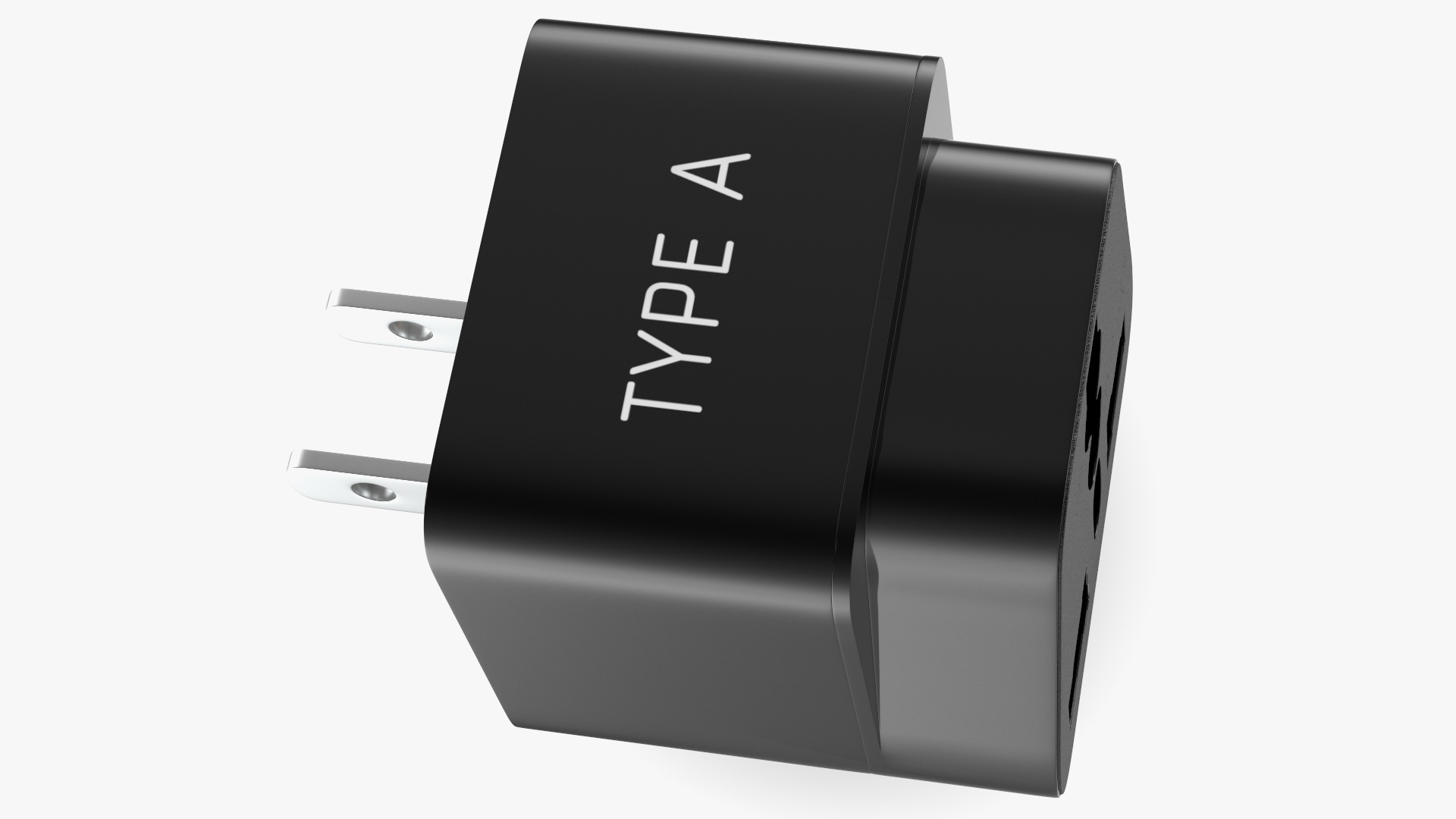 3D model Type A Plug Adapter Black