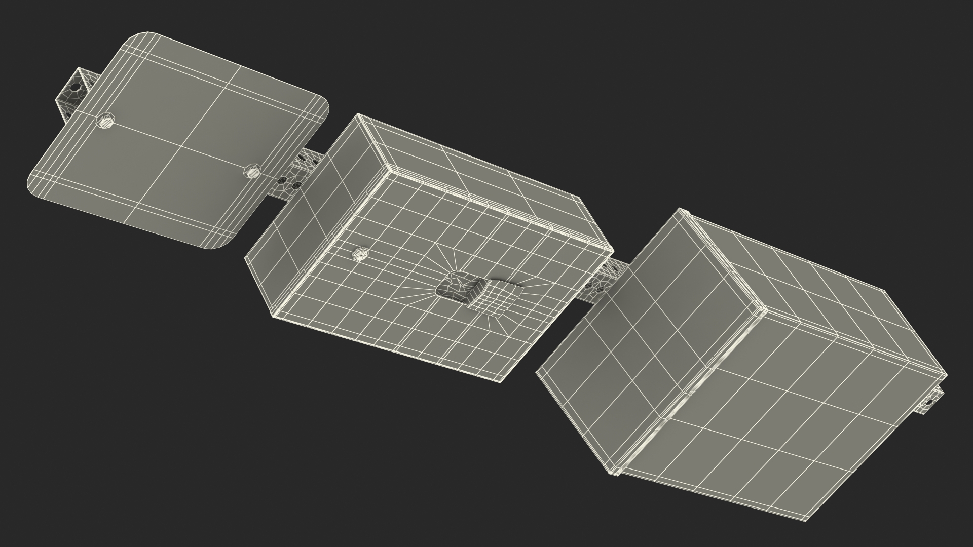 Dog Waste Station with Square Bin Black 3D model