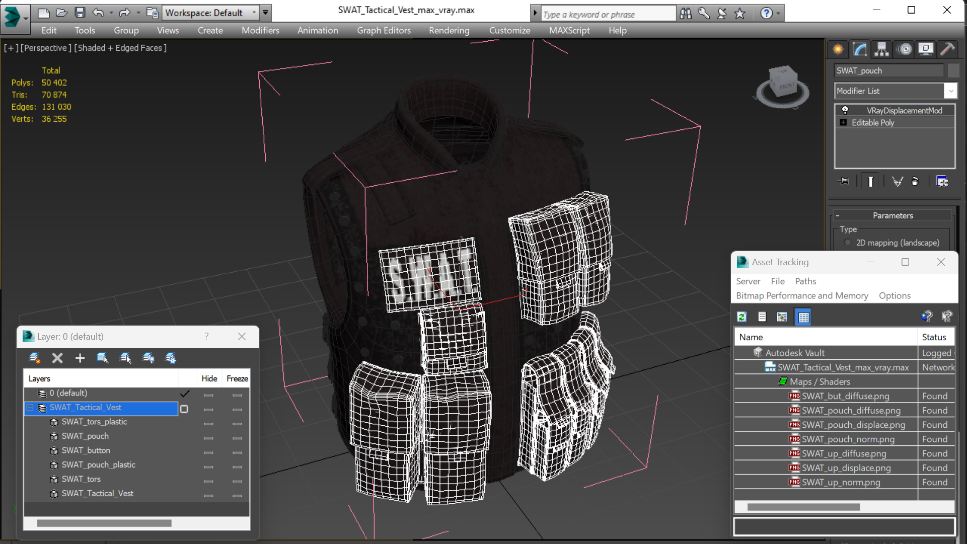 3D SWAT Tactical Vest model
